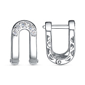 Серьги из серебра с фианитами