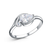 Кольцо из серебра с фианитами