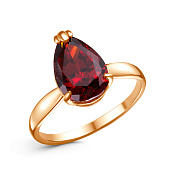 Кольцо из золоченого серебра с фианитом