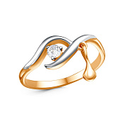 Кольцо бижутерия с фианитом