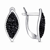 Серьги из серебра с россыпью страз