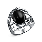 Кольцо ажурное винтажное бижутерия с иск. агатом