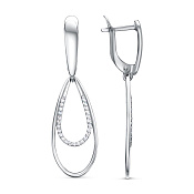 Серьги из серебра с фианитами
