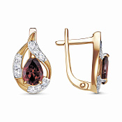 Серьги из золоченого серебра с фианитами