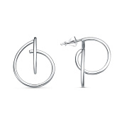 Серьги геометрические из серебра