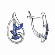 Серьги из серебра с иск. шпинелью
