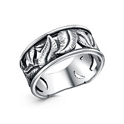Кольцо Листики из серебра