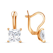 Серьги из золоченого серебра с фианитами