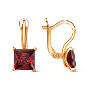 Серьги из золоченого серебра с фианитами