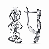 Серьги геометрические Спирали из серебра