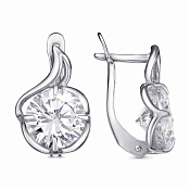 Серьги из серебра с фианитами