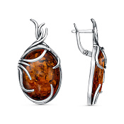 Серьги бижутерия с иск. янтарем