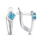 Серьги из серебра с фианитами