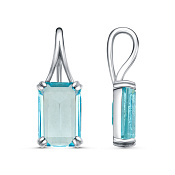 Подвеска из серебра с иск. голубым топазом