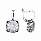 Серьги из серебра с горным хрусталем