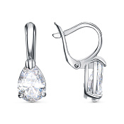 Серьги из серебра с фианитами