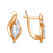 Серьги из золоченого серебра с фианитами