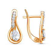 Серьги из золоченого серебра с фианитами