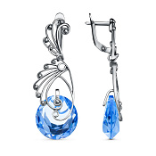 Серьги винтажные с подвесками бижутерия с ювелирным стеклом