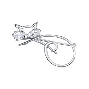 Брошь Котик бижутерия с фианитами