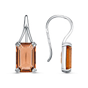 Серьги из серебра с иск. топазами