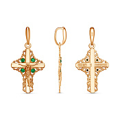 Подвеска крест бижутерия с иск. шпинелью