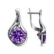 Серьги винтажные бижутерия с фианитами