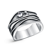 Кольцо винтажное из серебра с фианитом