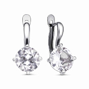 Серьги из серебра с горным хрусталем