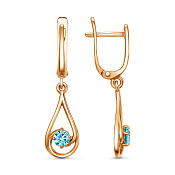 Серьги с подвесками бижутерия с фианитами