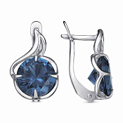 Серьги из серебра с фианитами