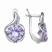 Серьги из серебра с фианитами