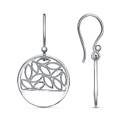 Серьги ажурные с подвесками из серебра