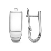 Серьги геометрические из серебра с иск. агатом