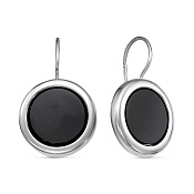 Серьги из серебра с иск. агатом