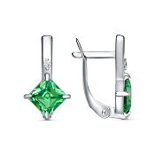 Серьги из серебра с фианитами