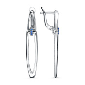 Серьги из серебра с иск. шпинелью