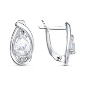 Серьги бижутерия с фианитами