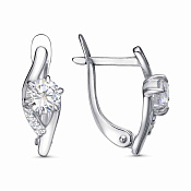 Серьги из серебра с фианитами