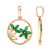 Подвеска Цветы бижутерия с иск. шпинелью