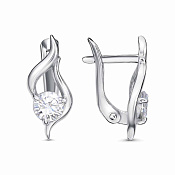 Серьги из серебра с фианитами