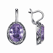 Серьги из серебра с фианитами