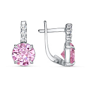 Серьги из серебра с фианитами