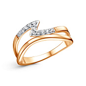 Кольцо дорожка из золоченого серебра с фианитами