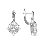Серьги из серебра с горным хрусталем