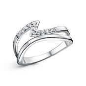 Кольцо дорожка из серебра с фианитами