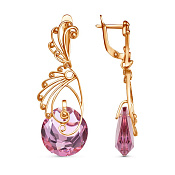 Серьги винтажные с подвесками бижутерия с ювелирным стеклом