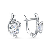 Серьги из серебра с фианитами