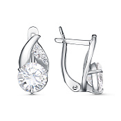 Серьги бижутерия с фианитами и ювелирным стеклом