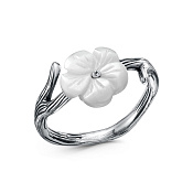 Кольцо Цветок бижутерия с перламутром